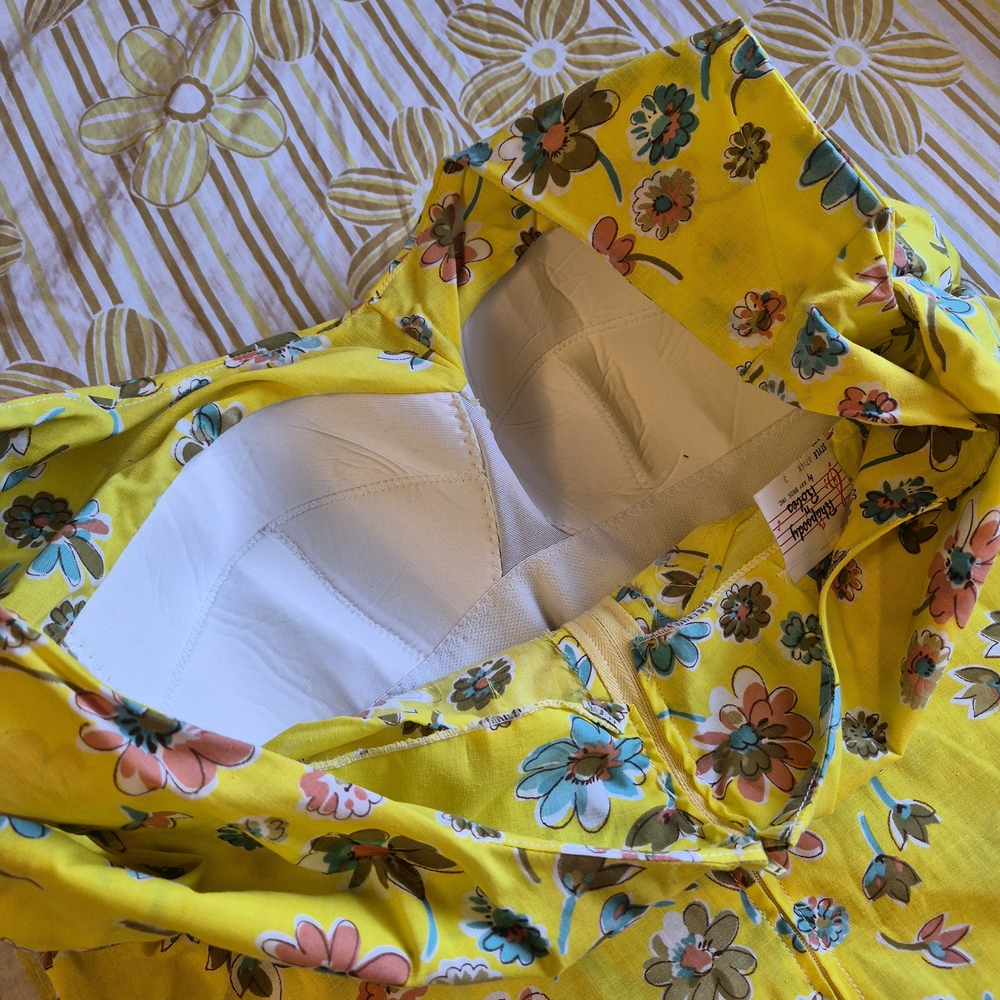 Floral Yellow Mini Dress - Picture 5 of 8